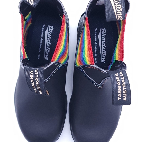 Blundstone Rainbow Pride Black Leather Chelsea Ankle Boots Womens 6 - Picture 10 of 13